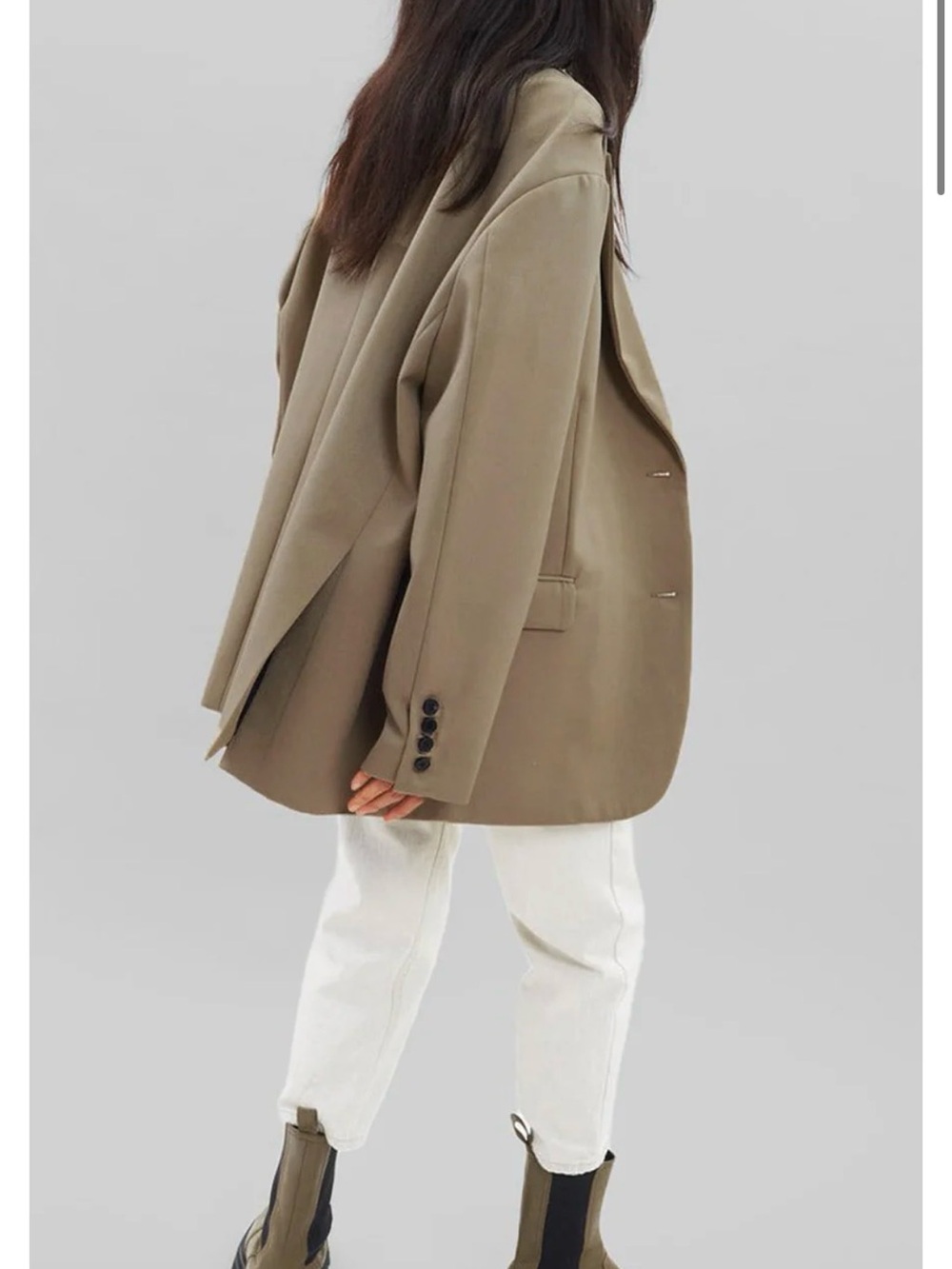 The Frankie Shop Oversized Blazer in Taupe